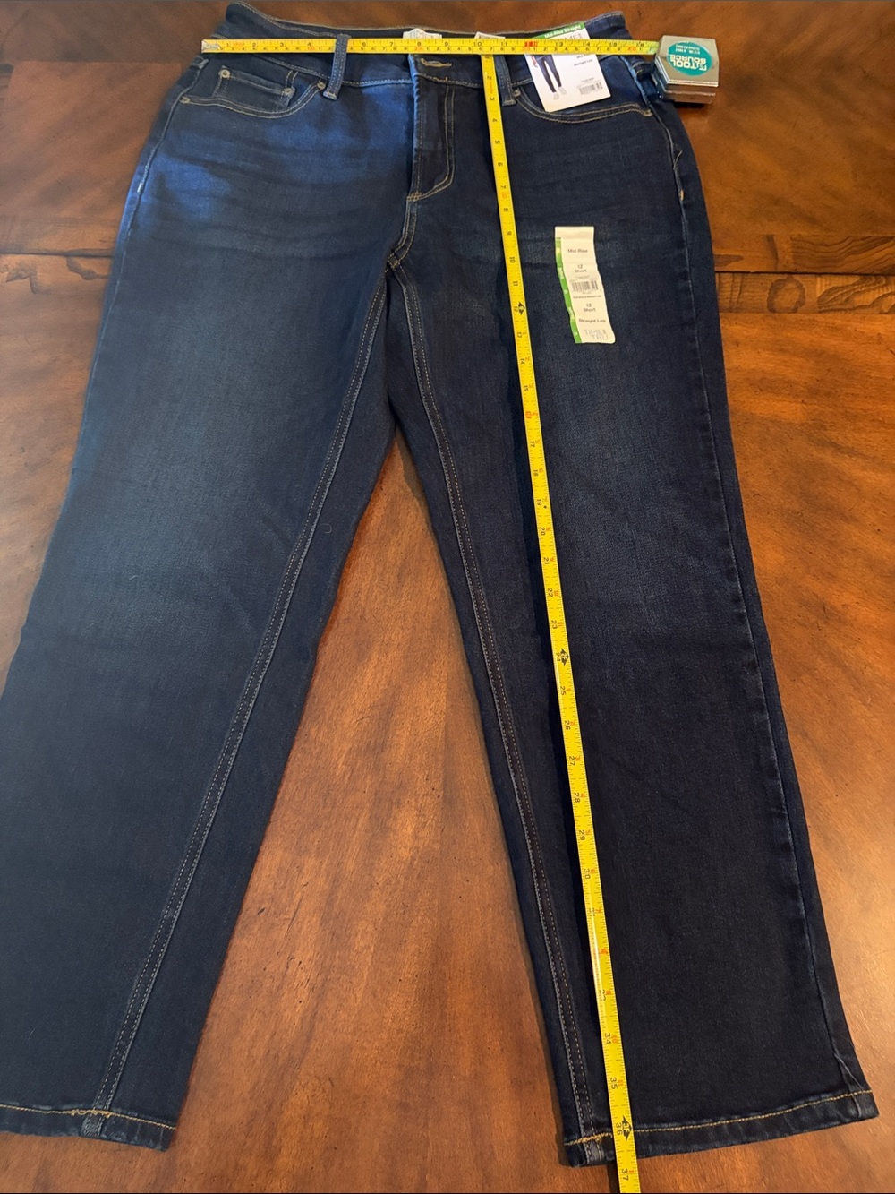 New with tags Time and Tru Mid-Rise Straight Leg Jeans in a classic dark wash